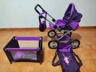 Conjunto carrito y cuna para muñecas
