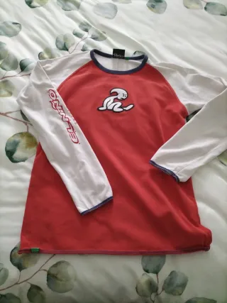 Camiseta El Niño Raglán Roja y Blanca talla 16 o S