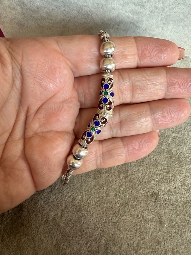 Pulsera Plata 925 Esmaltada Multicolor