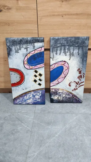 Set 2 Quadri Astratti Decorativi