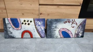 Set 2 Quadri Astratti Decorativi