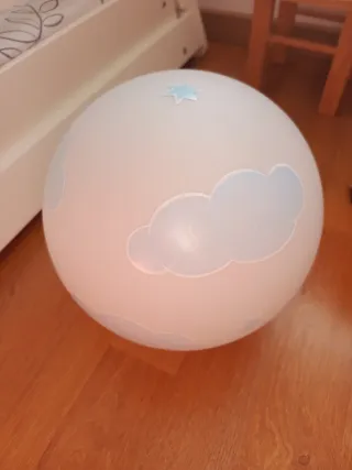 Lámpara Techo Infantil Cristal Nubes Azul