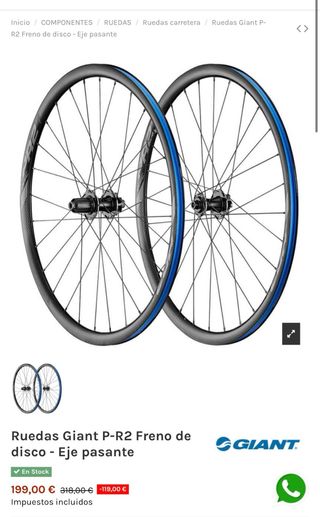 Ruedas de Bicicleta RP2 Eje Pasante