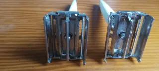 Maquinilla de afeitar Gillette plateada y blanca.