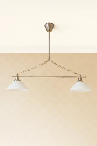 Lámpara colgante 2 luces plata y blanco