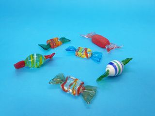 caramelle in vetro di murano - 6 pezzi