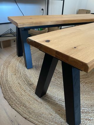 Bancos comedor madera roble