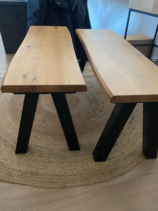 Bancos comedor madera roble