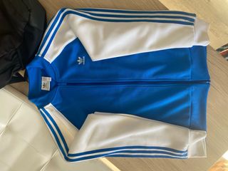 Sudadera Adidas Original  Azul y Blanca