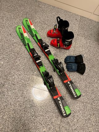 Esquís Elan Formula niño + botas y guantes