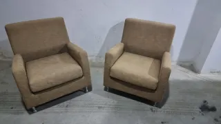 Sofás de diseño beige en tela.