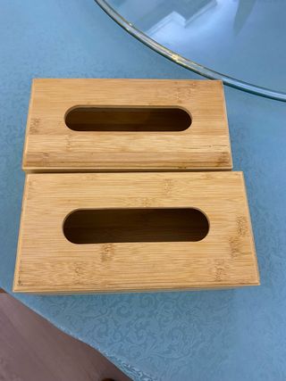 Servilleteros de madera de bambú (2 unidades)