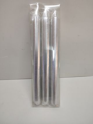 3 Velas Plateadas 23CM