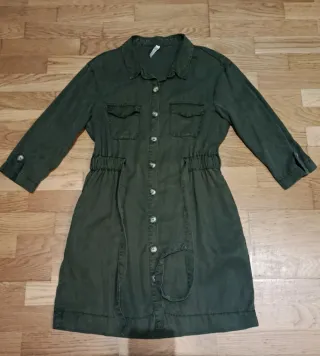 Vestido Zara verde militar talla M