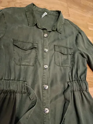 Vestido Zara verde militar talla M