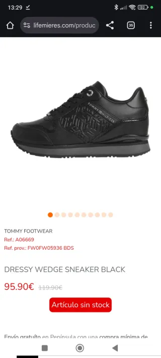 Deportivas Tommy Hilfiger Negras Talla 38.5/39