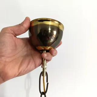 Lámpara colgante industrial metal y cristal