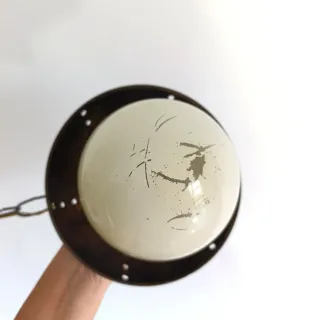 Lámpara colgante industrial metal y cristal