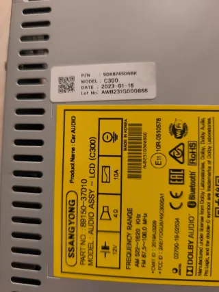 Pantalla SsangYong Korando 2023 7,20 p