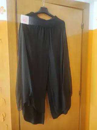 Pantalón seda negro talla única