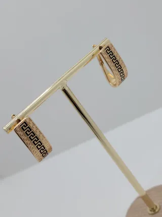 Pendientes Goldfield Diseño Griego Negro