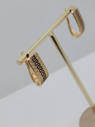 Pendientes Goldfield Diseño Griego Negro