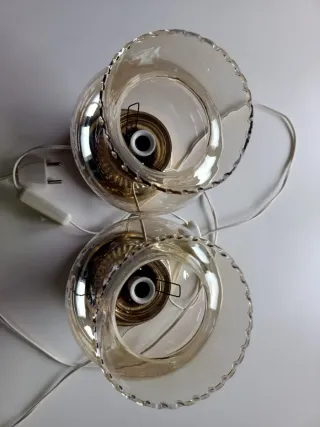 Lámparas de mesilla vintage doradas