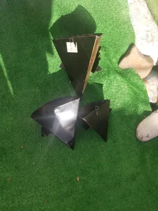 3 Maceteros Hojalata Girasol Metal Marrón