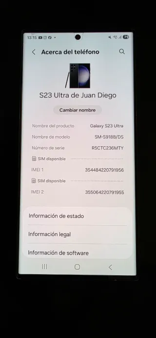 Samsung Galaxy S23 Ultra 512GB Negro