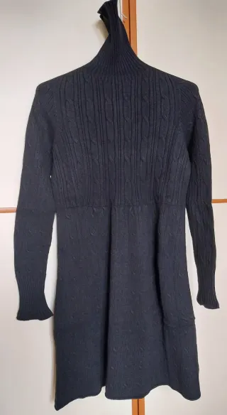 Vestito lungo collo alto nero