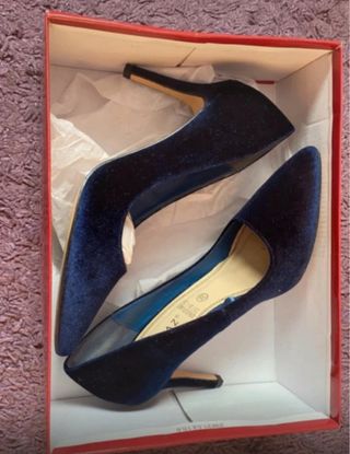 Tacones terciopelo azul marino