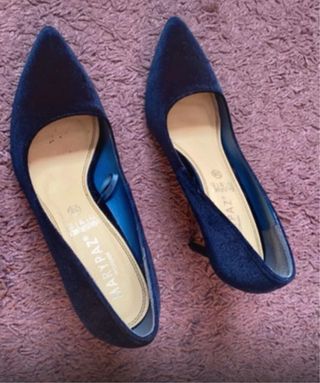 Tacones terciopelo azul marino