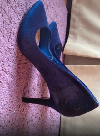 Tacones terciopelo azul marino
