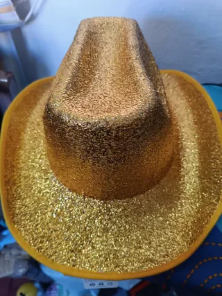 Sombrero de fiesta brillante dorado adulto