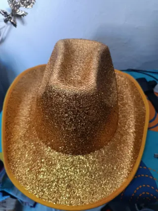 Sombrero de fiesta brillante dorado adulto