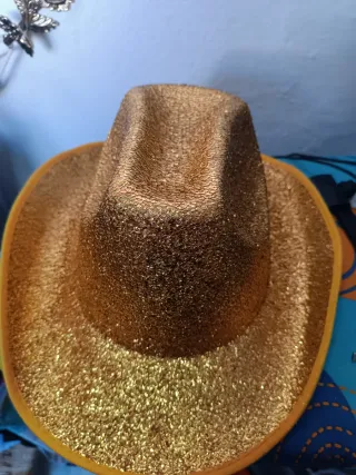 Sombrero de fiesta brillante dorado adulto