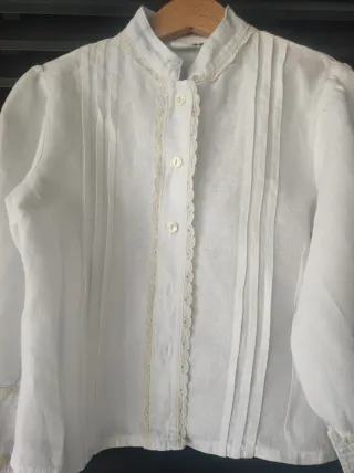 Camisa blanca casera niña. Talla 8