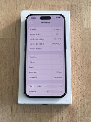 IPHONE 16 128GB NEGRO 100% OCASIÓN