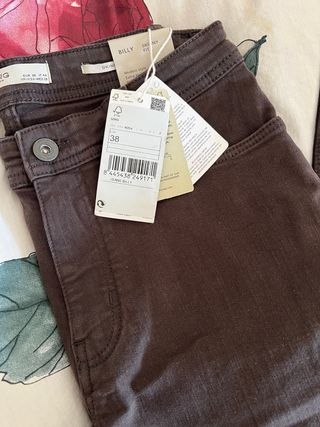 Pantalones Mango Billy Skinny Fit Marrón Talla M