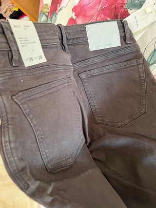 Pantalones Mango Billy Skinny Fit Marrón Talla M