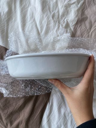 Molde Cerámica IKEA Blanco Ovalado