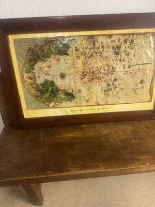 Cuadro antiguo mapa Carta de Juan de la Cosa