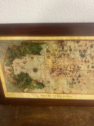 Cuadro antiguo mapa Carta de Juan de la Cosa
