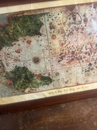 Cuadro antiguo mapa Carta de Juan de la Cosa