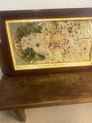 Cuadro antiguo mapa Carta de Juan de la Cosa