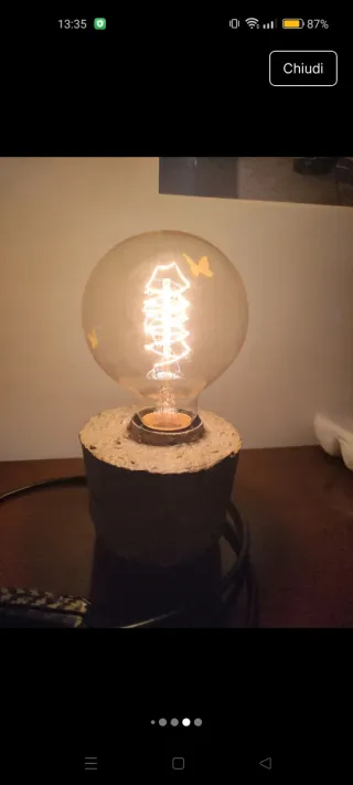 Lampada in pietra e vetro