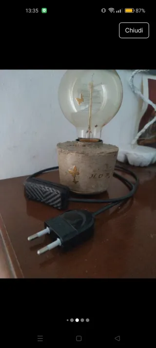 Lampada in pietra e vetro