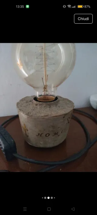 Lampada in pietra e vetro