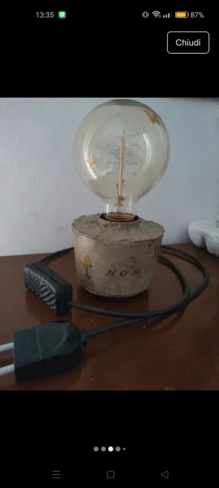 Lampada in pietra e vetro