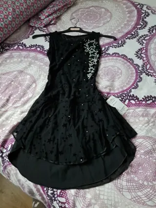 Maillot Patinaje Artístico Negro Estrellas